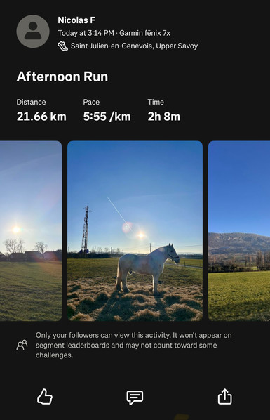 Half-marathon record on Strava